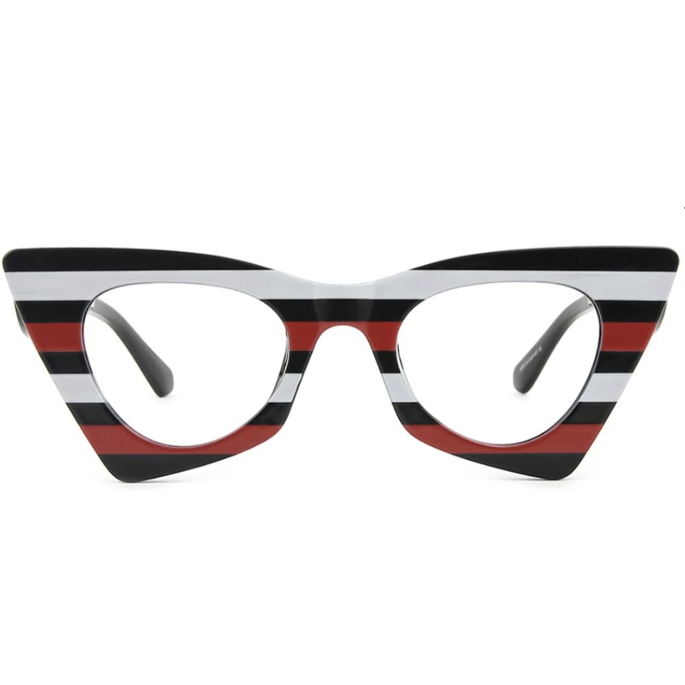 Funky glasses - black, red and white stripe